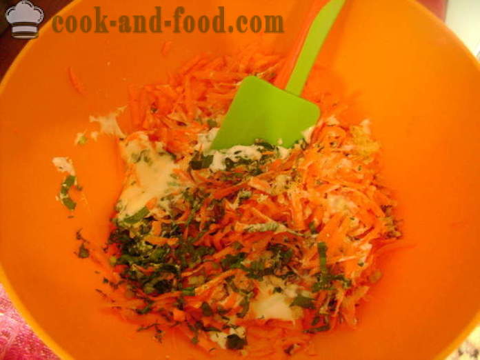 Maioneza salata delicioasa cu usturoi sălbatic, morcovi, usturoi și nuci - cum de a găti salata de morcov cu usturoi sălbatic, cu un pas cu pas reteta fotografii