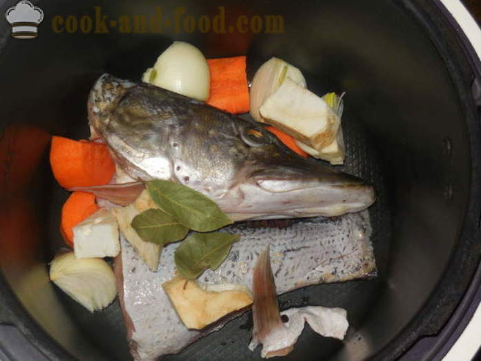 O reteta simpla pentru supa de pește de la obiectivele tiuci multivarka - cum să gătească supă de acasă cap știucă, pas cu pas reteta fotografii