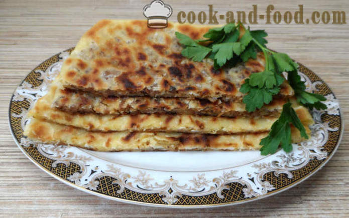 Gozleme pâine turcească cu carne sau branza, verde si cartofi - cum să gătească chifle turcești, un pas cu pas reteta fotografii