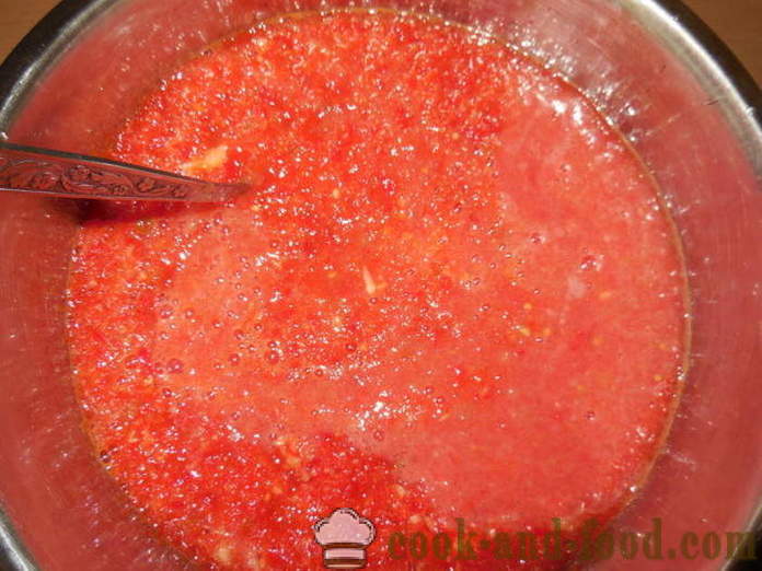 Ajica roșii gustoase, clopot și ardei iute, fără a gătit - cum să gătească Ajica ardei și roșii
