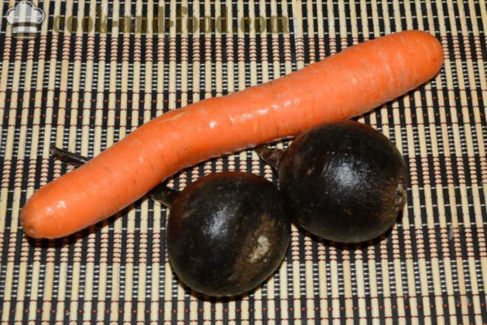Salata cu ridiche neagra, morcov si maioneza - ambele gustoase prepara o salata de ridiche neagra, un pas cu pas fotografii rețetă