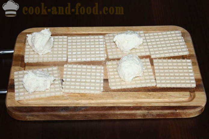 Torturi din napolitane gata cu brânză de vaci din aluat de nucă de cocos - cum să gătească cheesecakes originale, un pas cu pas reteta fotografii