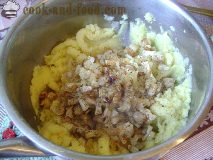 Găluște cu cartofi fara carne si ciuperci - Cum de a găti găluște cu cartofi și ciuperci, un pas cu pas reteta fotografii