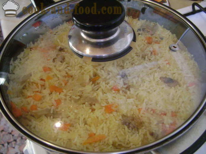 Pilaf fara carne cu ciuperci într-o tigaie - modul de a găti risotto cu ciuperci fara carne, un pas cu pas reteta fotografii
