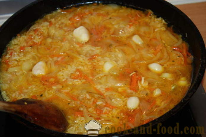 Garnitura delicioasa de orez cu morcovi, ceapa si usturoi - Cum de a găti un fel de mâncare delicios de orez, un pas cu pas reteta fotografii