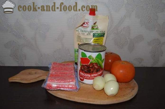 Salata de fasole roșie simplă cu roșii - cum să pregătească o salata cu fasole roșie, un pas cu pas reteta fotografii