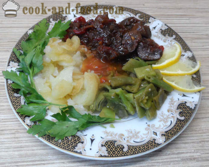 Rinichi de carne de porc fierte intr-un sos - cum să gătească rinichi de porc fara miros, gustos, cu un pas cu pas reteta fotografii