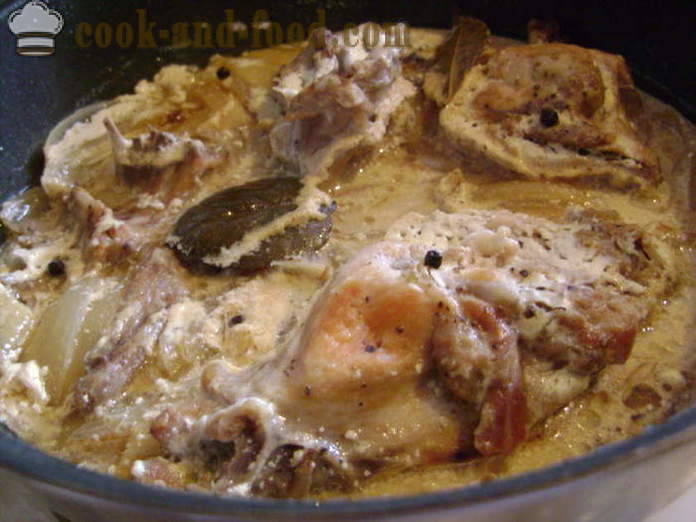 Iepure fiert în smântână - modul de a găti tocană de iepure în smântână, un pas cu pas reteta fotografii