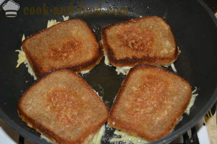 Sandwich-uri calde cu cartofi cruzi rasi - cum se face sandwich-uri calde în tigaie, un pas cu pas reteta fotografii