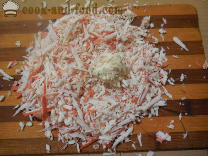 Salata Raffaello de crab bastoane - cum să gătească crab Raffaello, un pas cu pas reteta fotografii