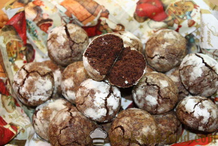 Cookie-uri ciocolata fisurate - cum se fac ciocolata chip cookies la domiciliu, pas cu pas reteta fotografii