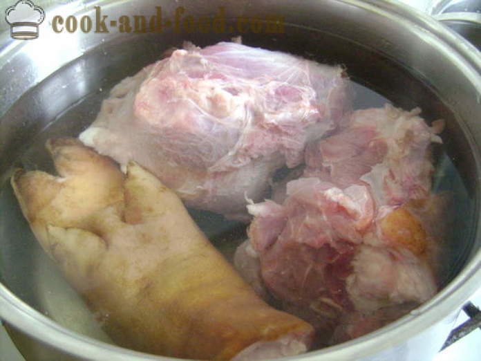 Carne și gelatinizat Brawn de casă - pentru a prepara carne aspicul si Brawn pentru a face la domiciliu, pas cu pas reteta fotografii