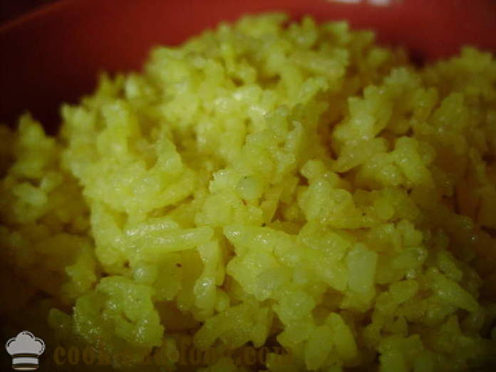 Orez fiert cu turmeric - modul de a găti orez cu sofran de India, un pas cu pas fotografii reteta