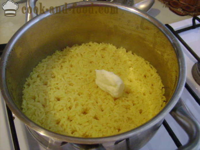 Orez fiert cu turmeric - modul de a găti orez cu sofran de India, un pas cu pas fotografii reteta