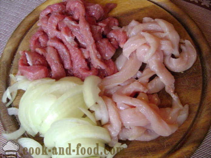 Stroganoff de vită cu smântână - Cum de a găti carne de vită carne de vită Stroganoff cu smântână, un pas cu pas reteta fotografii