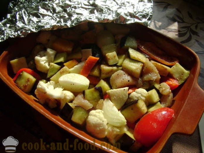 File de pui cu legume la cuptor - Cum de a găti carnea de pui cu legume, un pas cu pas reteta fotografii