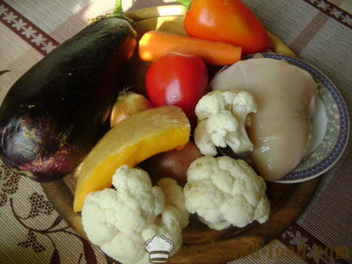 File de pui cu legume la cuptor - Cum de a găti carnea de pui cu legume, un pas cu pas reteta fotografii
