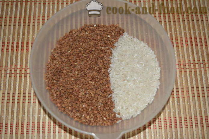 Hrișcă cu orez și carne în multivarka - cum să fiarbă orez cu hrisca în multivarka, pas cu pas reteta fotografii