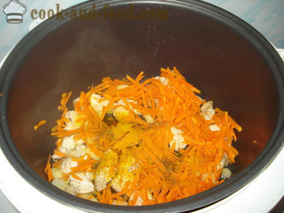 Pilaf cu carne de pui în multivarka - modul de a găti risotto cu carne de pui în multivarka, pas cu pas reteta fotografii