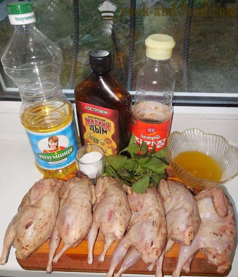 Prepelița în cuptor copt întreg - modul de a găti prepelițele în cuptor, cu un pas cu pas reteta fotografii