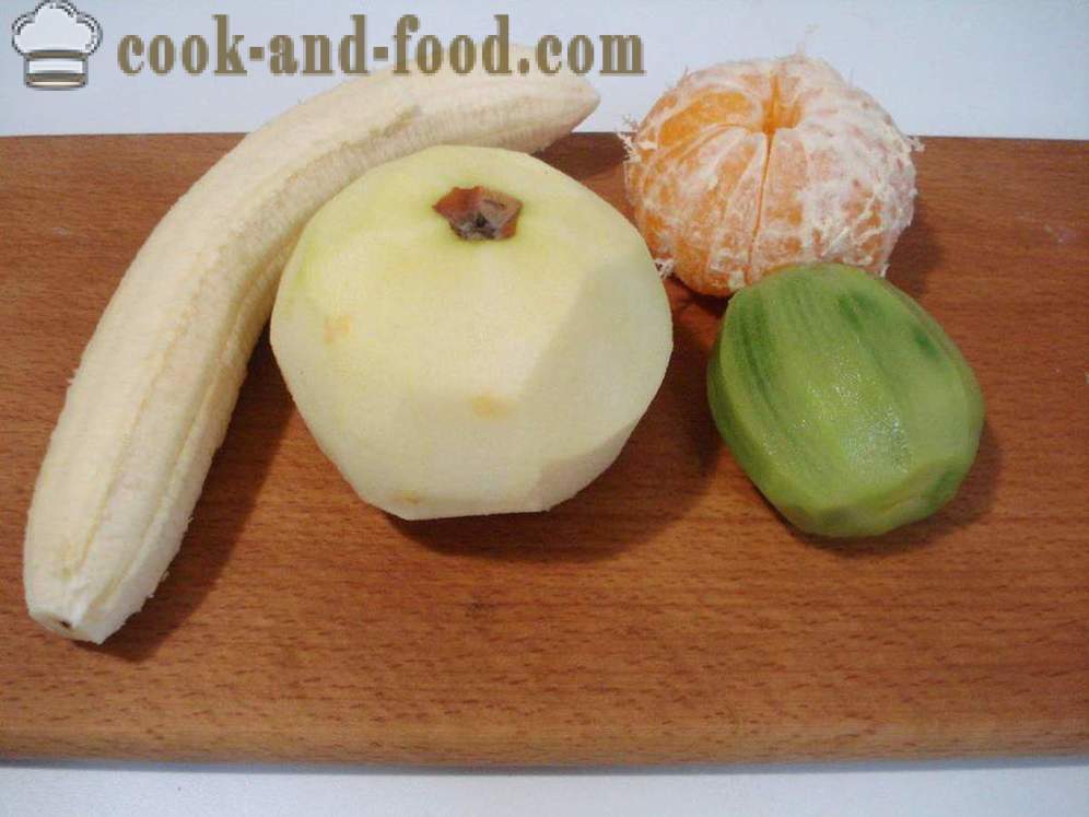 O salata de fructe simplu cu lapte condensat - cum să faci o salata de fructe, un pas cu pas reteta fotografii
