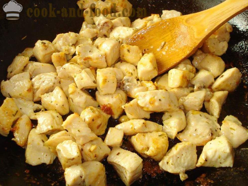 Acasă shawarma de la Lavaș cu pui și ciuperci ciuperci - cum să facă pâine pita cu carne de pui si ciuperci regeste, cu un pas cu pas reteta fotografii
