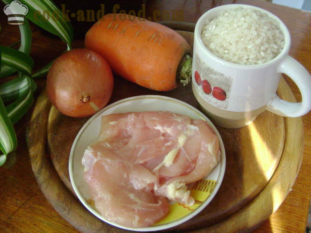 Pilaf cu carne de pui într-o tigaie - modul de a găti risotto cu carne de pui, un pas cu pas reteta fotografii