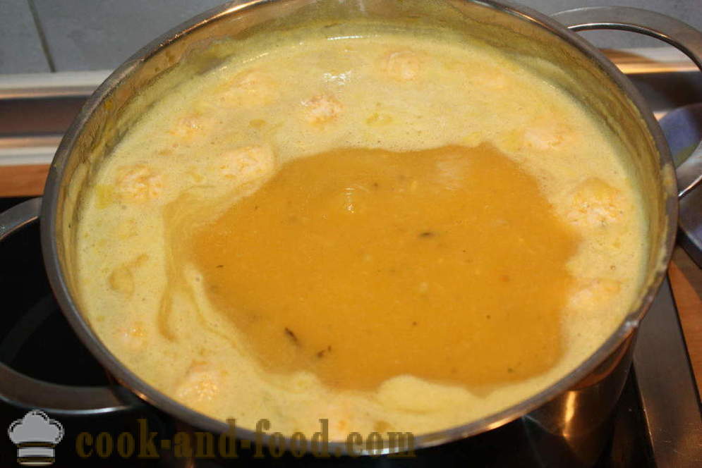 Crema de dovleac cu chiftele - Cum de a găti supă de piure de dovleac, un pas cu pas reteta fotografii