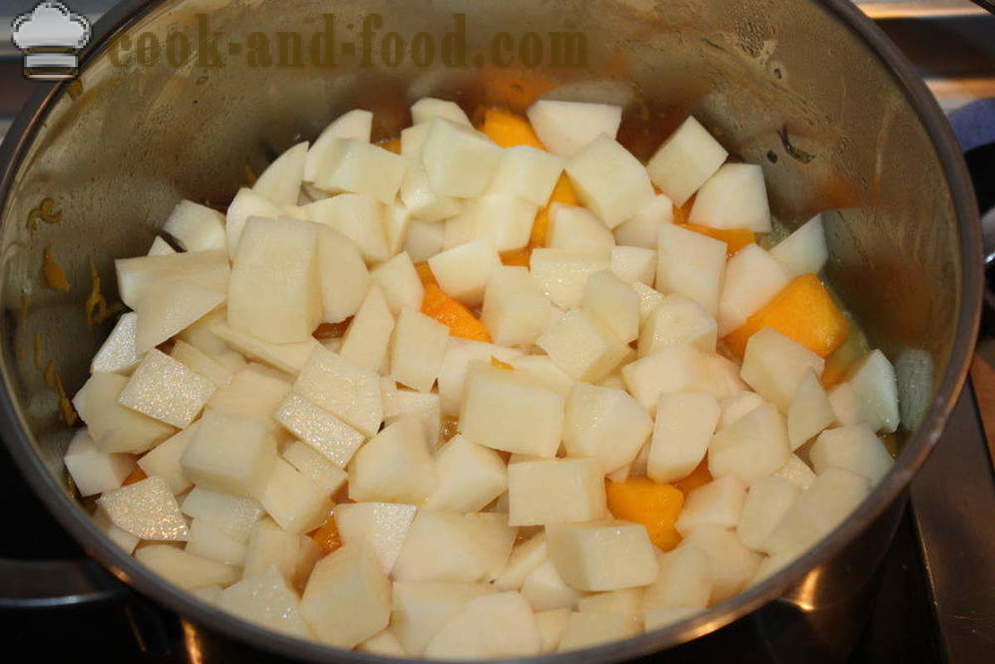 Crema de dovleac cu chiftele - Cum de a găti supă de piure de dovleac, un pas cu pas reteta fotografii