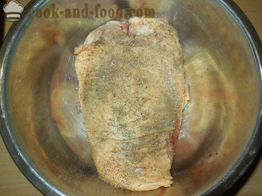 Piept de pui suculent coapte în cuptor - cum să gătești pieptul de pui în cuptor, cu un pas cu pas reteta fotografii