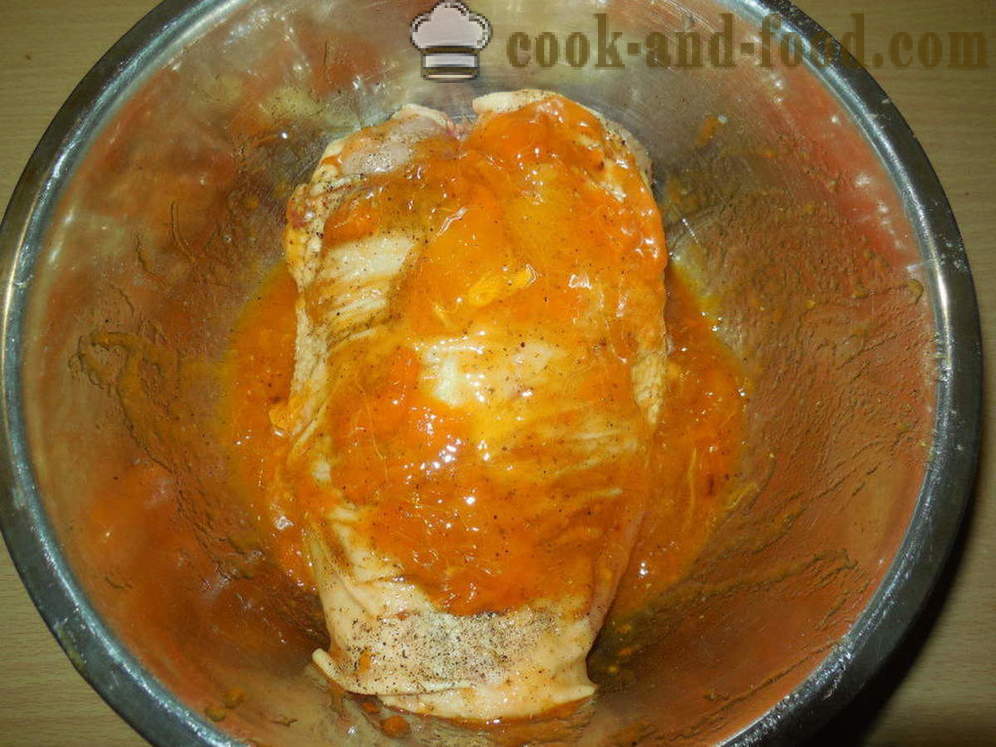 Piept de pui suculent coapte în cuptor - cum să gătești pieptul de pui în cuptor, cu un pas cu pas reteta fotografii