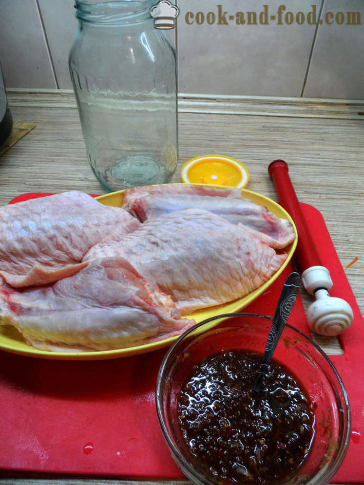 Baked aripi de curcan - cum să gătească un curcan aripi sunt delicioase, cu un pas cu pas reteta fotografii