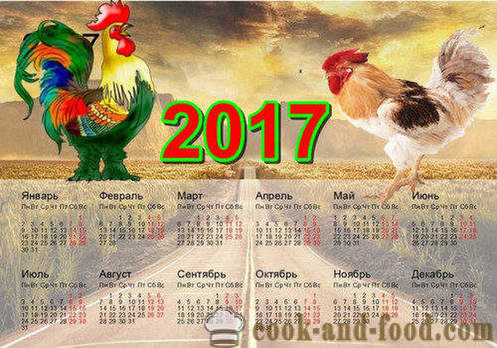 Calendarul pentru 2017 ani de cocoșului: descărcare gratuită de calendare de Crăciun cu robinete