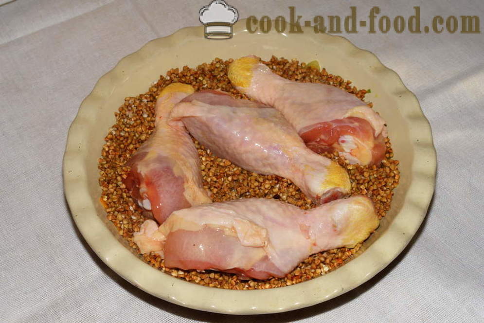Hrișcă de pui copt în cuptor - modul de a găti carnea de pui cu hrisca în cuptor, cu un pas cu pas reteta fotografii