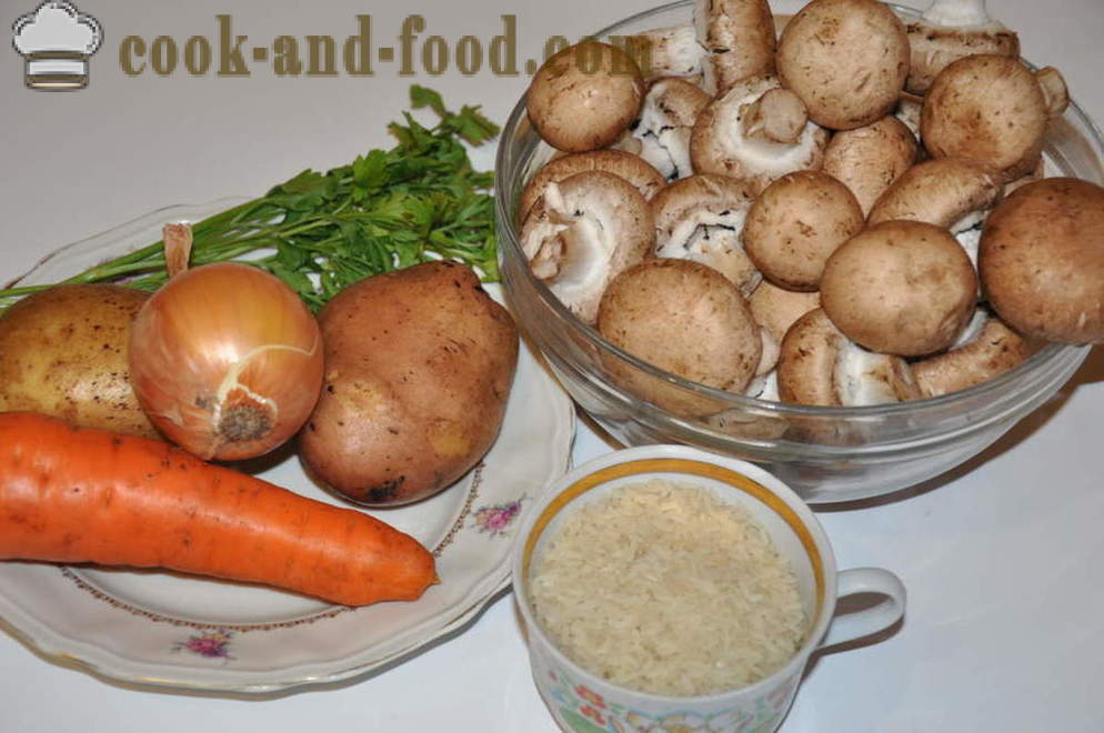 Supa de ciuperci delicioase cu ciuperci - cum să gătească supa de ciuperci cu ciuperci, un pas cu pas reteta fotografii