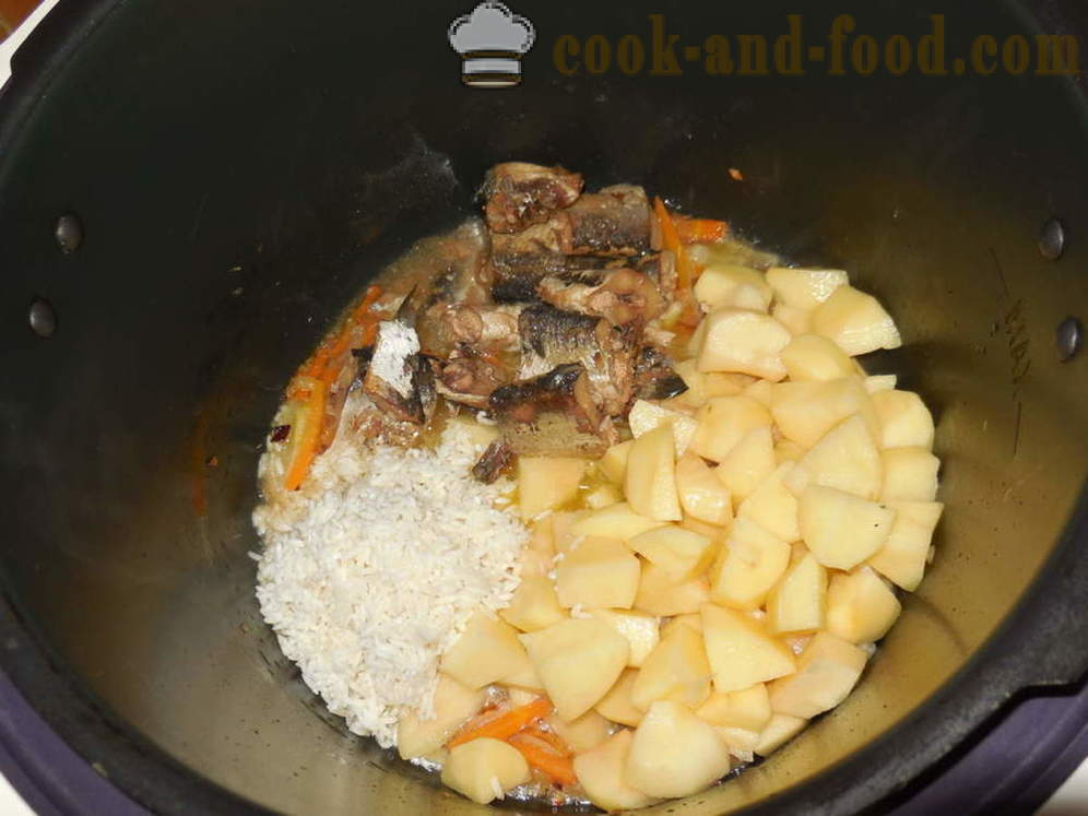 Supa de conserve de pește în multivarka - cum să gătească supă de pește din conserve, pas cu pas reteta fotografii