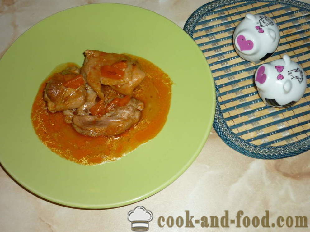 Carne de pui în sos de tomate - atât delicioase pentru a găti tocană de pui, un pas cu pas reteta fotografii