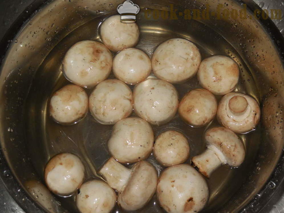 Ciuperci pe frigarui cuptor la cuptor delicios - ca ciupercile în cuptor pentru a coace un întreg, un pas cu pas reteta fotografii