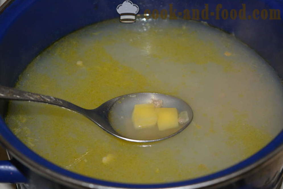 Supa de carne cu carne și găluște din făină și făcut ouă - cum să gătească supa cu carne tocată cu găluște, un pas cu pas reteta fotografii