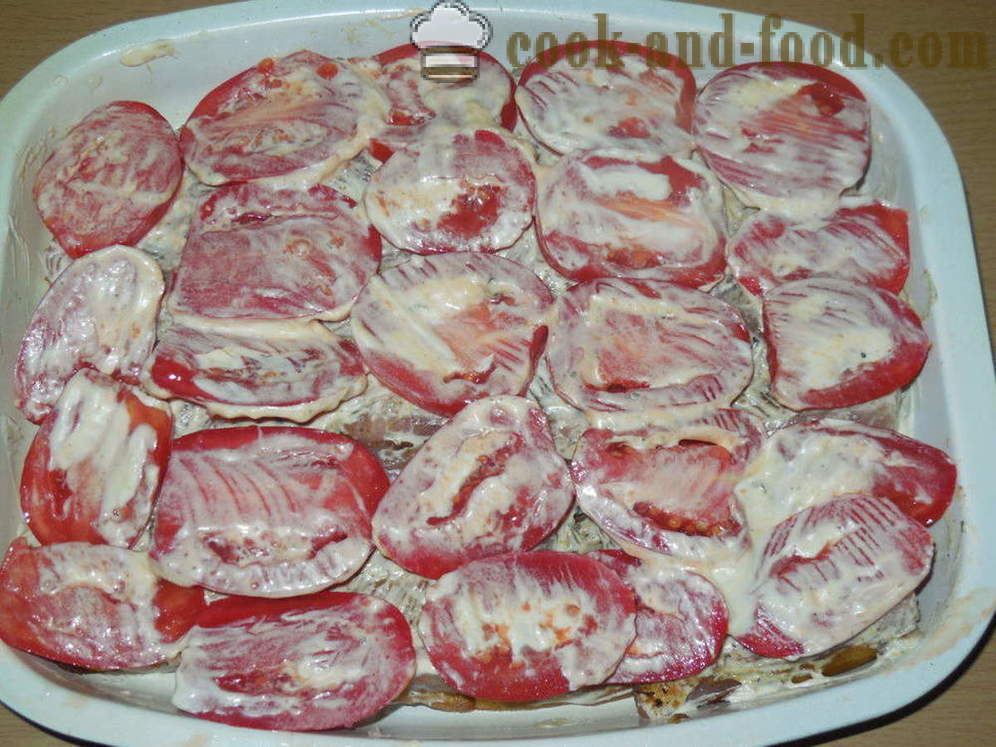 Vinete la cuptor cu carne si rosii - vinete coapte cum ar fi cu carne în cuptor, cu un pas cu pas reteta fotografii