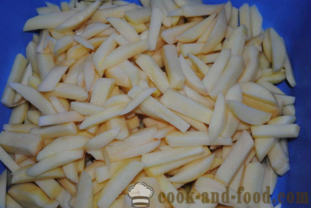 Cartofi la cuptor cu branza si ciuperci - ambele gustoase cartofi copți în cuptor, cu un pas cu pas reteta fotografii