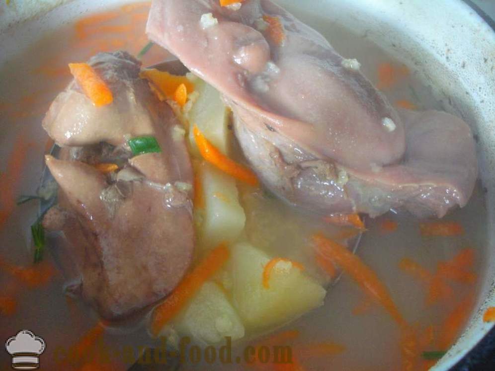 Supa de giblet mei - cum să gătească supa cu mei, un pas cu pas reteta fotografii