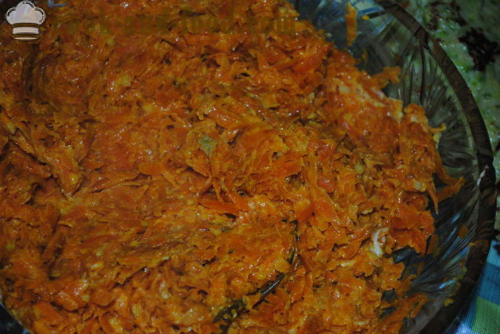 Tort de legume de dovlecei umplute cu morcov, suc de fructe cum să gătească un tort, pas cu pas reteta fotografii
