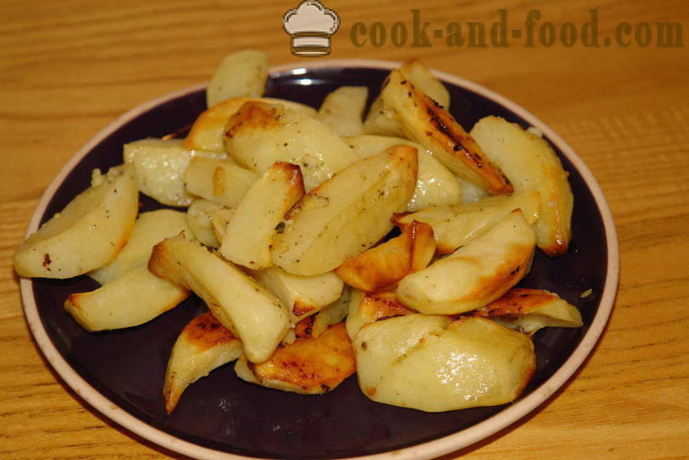 Cartofi coaptă în cuptor - cum ar fi feliile de cartofi copți în cuptor, cu un pas cu pas reteta fotografii