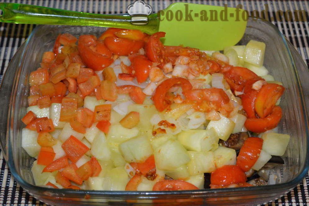 Tocană de legume cu vinete și dovlecei în cuptor - cum să gătească vinete și dovlecei sote, cu un pas cu pas reteta fotografii