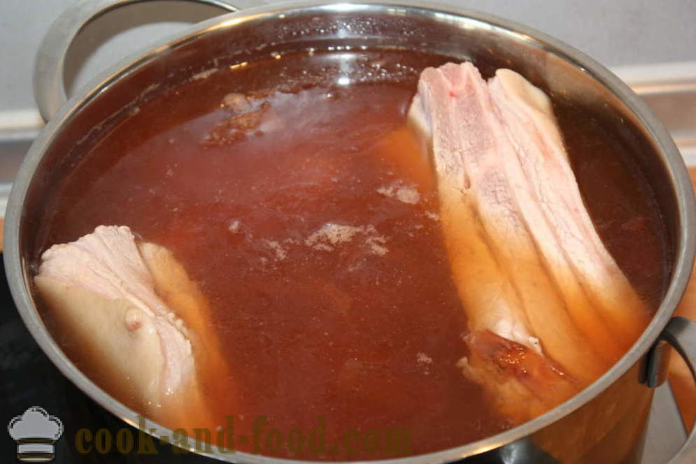 Bacon în piei de ceapa - cum să gătească bacon în piei de ceapa, un pas cu pas reteta fotografii