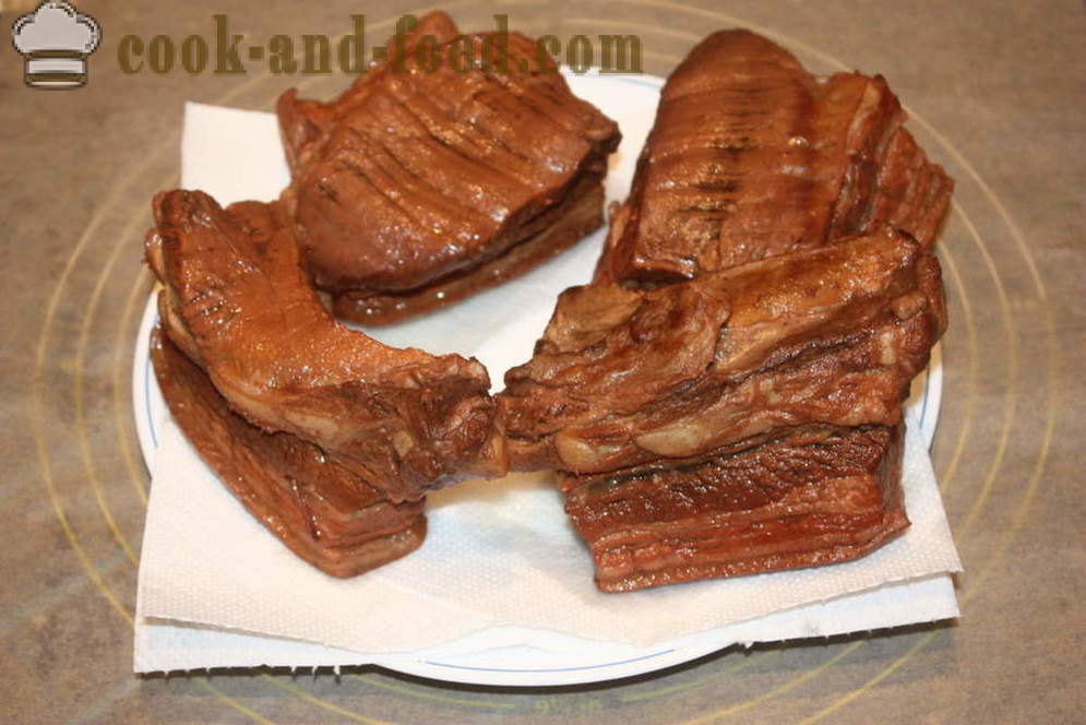 Bacon în piei de ceapa - cum să gătească bacon în piei de ceapa, un pas cu pas reteta fotografii