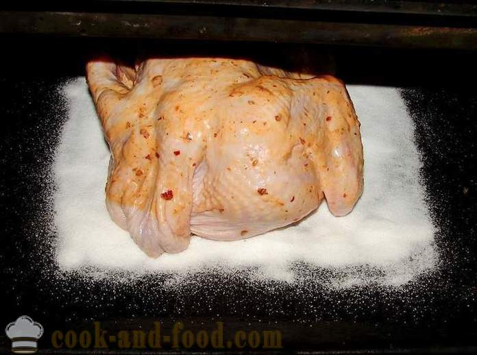 Sare de pui în cuptor - modul de a găti carnea de pui pentru sare, un pas cu pas reteta fotografii