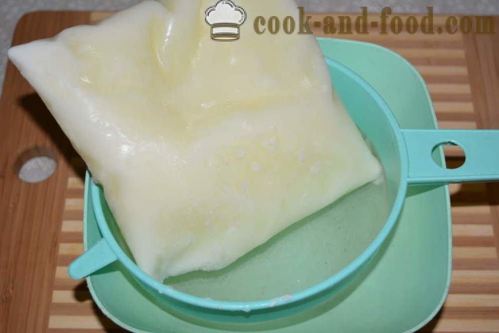 Branza de vaci de iaurt inghetat - modul de a face brânză din iaurt magazin la domiciliu, pas cu pas reteta fotografii