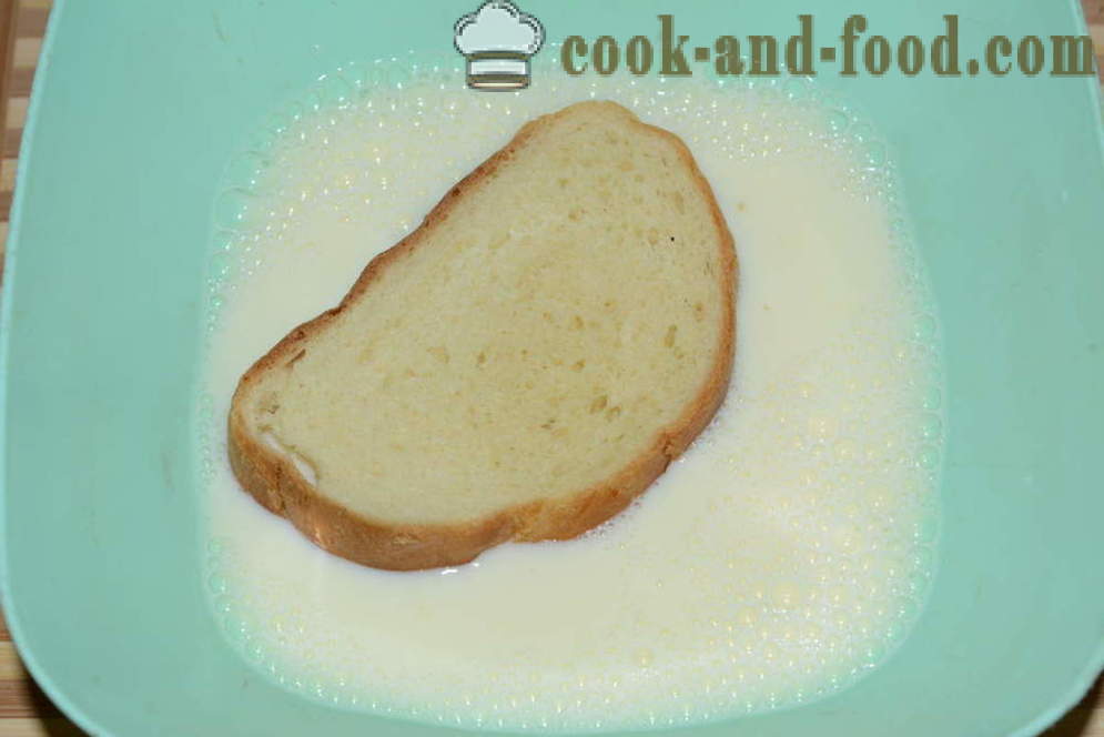 Pâine dulce de pâine prăjită cu ou și lapte într-o tigaie - cum să faci o bucată de pâine prăjită într-o tigaie, un pas cu pas reteta fotografii
